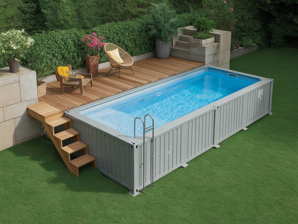 Piscine container largeur 4m : exemples de réalisations, prix et conseils techniques pour bien choisir